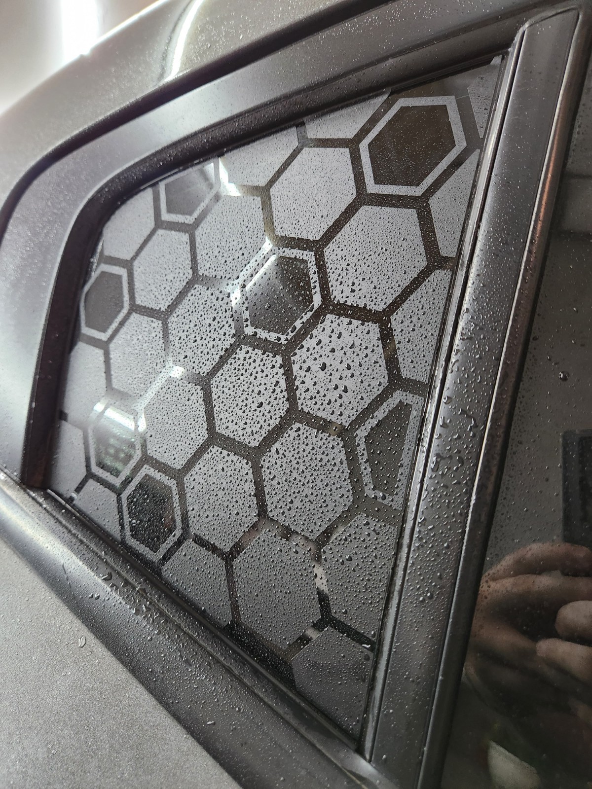 Honeycomb Hexagon Window Decals Outline(Set of 2) - Dodge Charger Vinyl Stickers