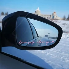 Drive safe，I love you❤️ Pink Rearview Mirror  Sticker Decal Car Truck sticker