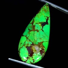 15.60Cts Lab-Created Ultra Green Copper Turquoise Pear Cabochon 14X32X4MM