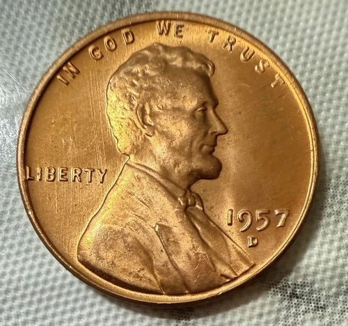 1957 D Lincoln Wheat Cent Gem 🔥Red🔥BU PL~RPM Mark D/D~Nice Piece Of History!