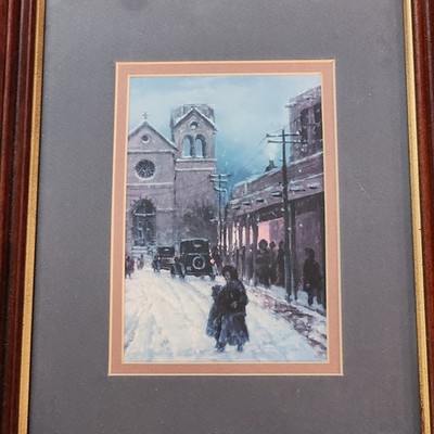Santa Fe Plaza - G. Harvey - 10.5'' X 13'' Framed Art Print Picture Gerald