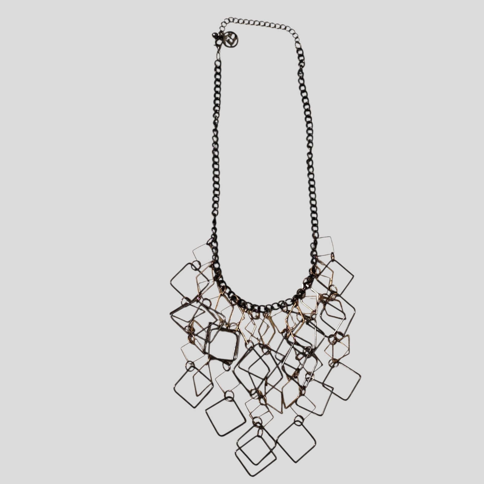 Statement Geometric Dangle Necklace 24"- Black & … - image 2