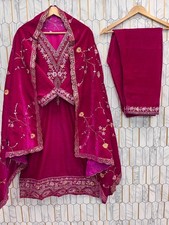 Pakistani Indian Salwar Kameez Ready To Wear VelvetSuit Wedding Party Wear Dress