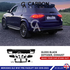 Mercedes GLE W167 Schr&auml;gheck SUV Glanz Schwarz Diffusor mit Schwarz Brabus Style 19+