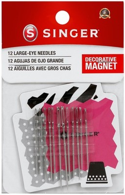 Singer Notions 01824 Large Eye Hand Needles W/Magnet-Assorted 12/Pkg