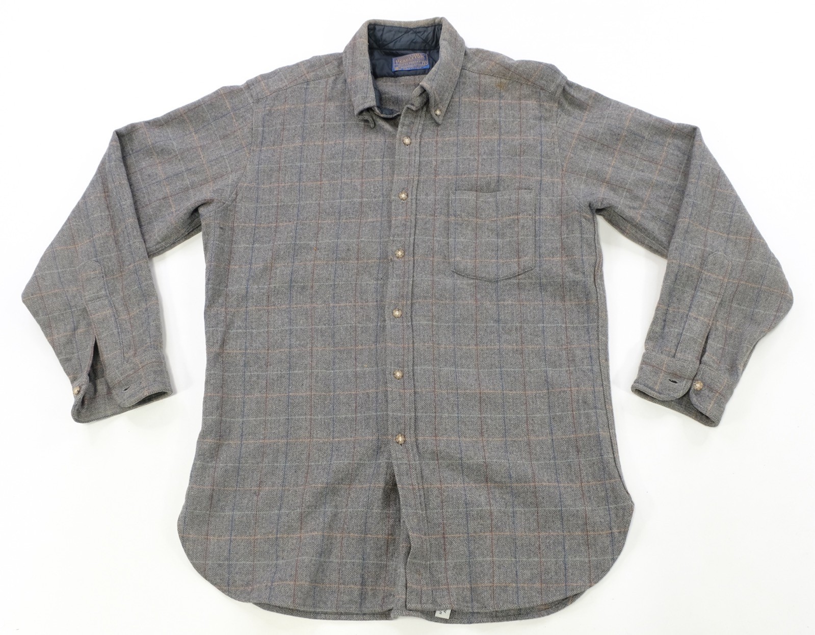 Rare Vintage PENDLETON Windowpane Check Plaid Cas… - image 1