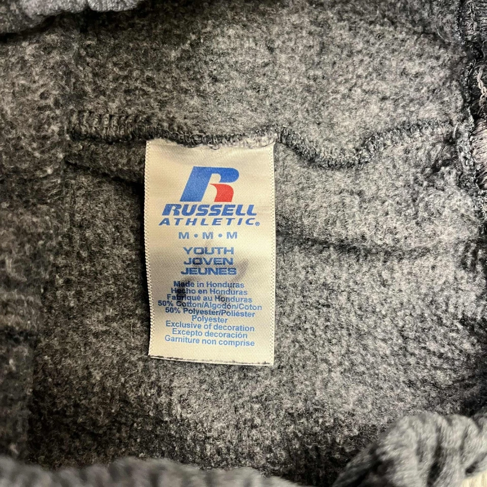 Russell Athletic Sweatpants Youth Medium Straight Leg Fleece Gray Elastic Waist - Image 3 of 4