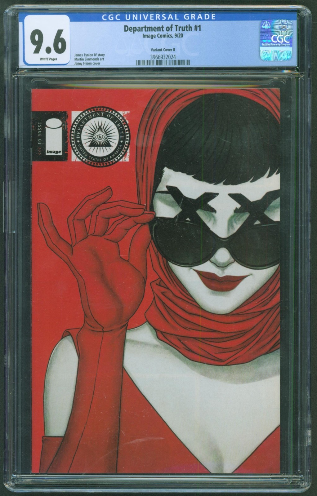 Department of Truth #1 (2020) CGC 9.6 - Jenny Frison Cover 