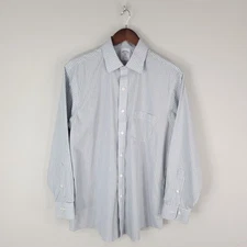 Brooks Brothers Shirt Mens Large 16-2/3 Blue Green Check Regent Fit Non Iron