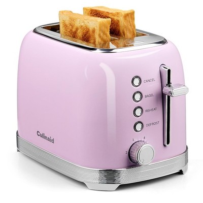 Toaster 2 Slice Retro Stainless Steel with 1.5  Extra Wide Slots Bagel, Defro...