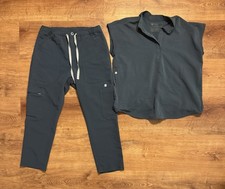 FIGS Technical Collection Unisex Medical Scrubs Set Dark Gray XXS XS/S