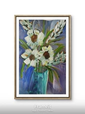 Pam Bible Abstract Colorful Modern Unique Bold Art Acrylic Mixed Media Paper