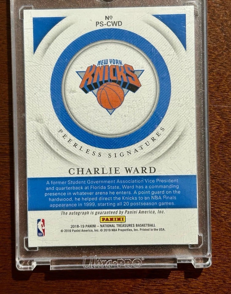 Panini National Treasures Peerless Signatures 2018/25 Charlie Ward #PS-CWD🏀🔥 Foto 2 de 2