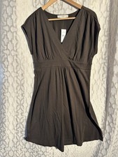 NWT Ann Taylor Loft M BrownV-neck Dress Casual High Waist