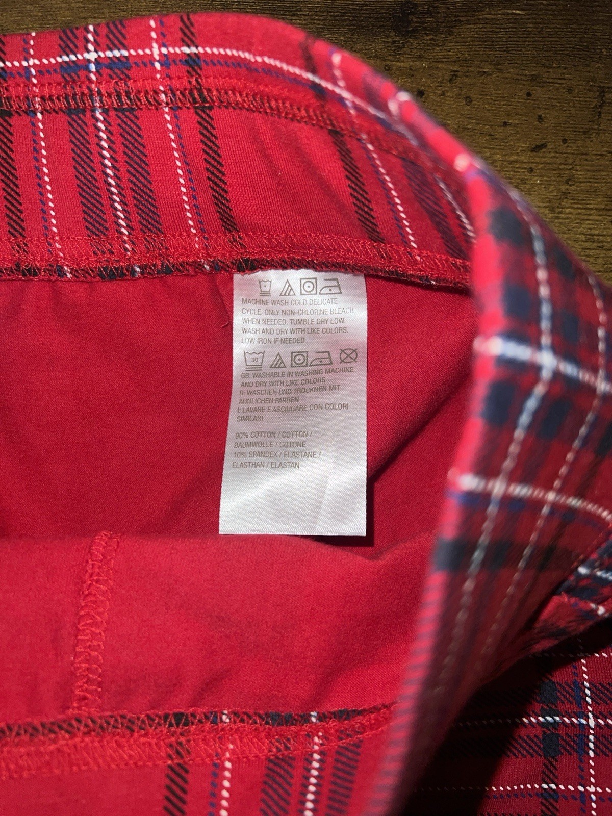 NEW!  D&Co. Red Black White Plaid Straight Leg Dress Pants - Size Large