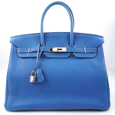 Hermès Birkin 35 Mykonos Blue Togo Leather Bag With Palladium Hardware - 2010