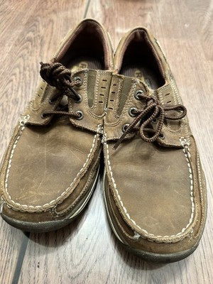 Skechers Men's 64114 Expected Gembel Size 9.5 Brown Leather Relaxed Boat Shoes