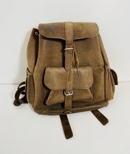 Brown Leather Vintage Backpack Rucksack Medium Size