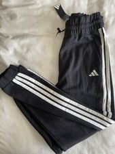 NWT Adidas Essentials Womens Black 3 Stripe Joggers Fleece Sweatpants Size Large