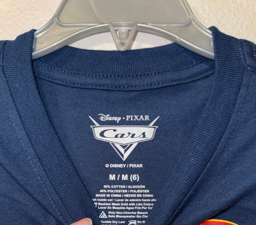 Disney Cars Lightning McQueen T-Shirt Jungen Navy Blau Grafik Oberteil Neu M (6) - Bild 5 von 5
