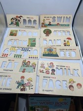 Vintage 1972 Fisher Price School Days Desk Cards Stencils Complete Set Of 16