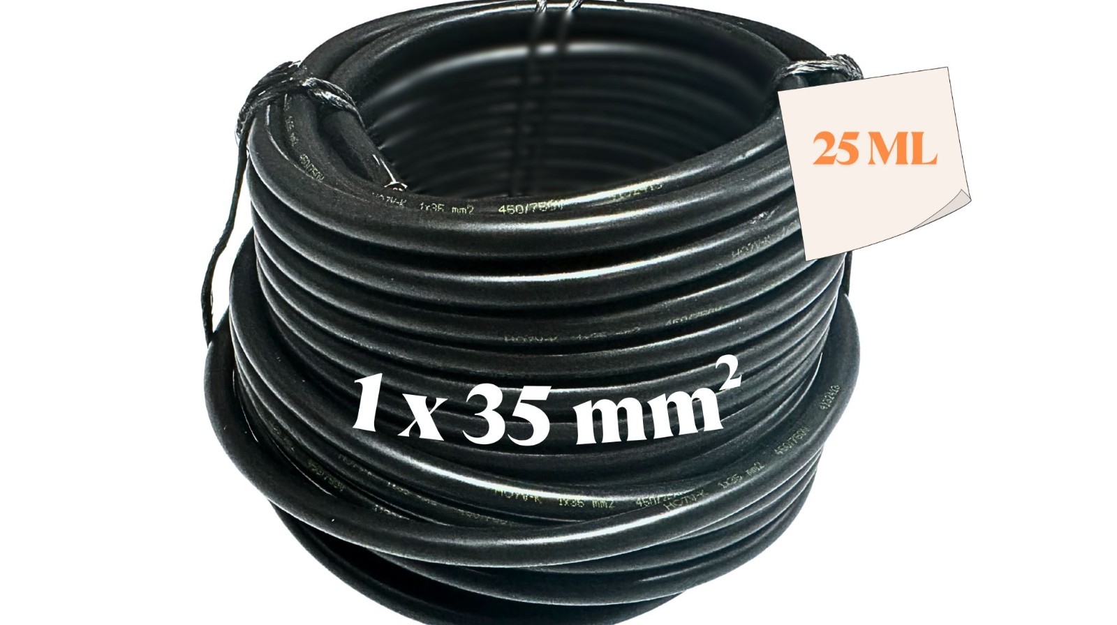Câble électrique 1 x 35 mm² 25ML cuivre souple de puissance terre ou phase