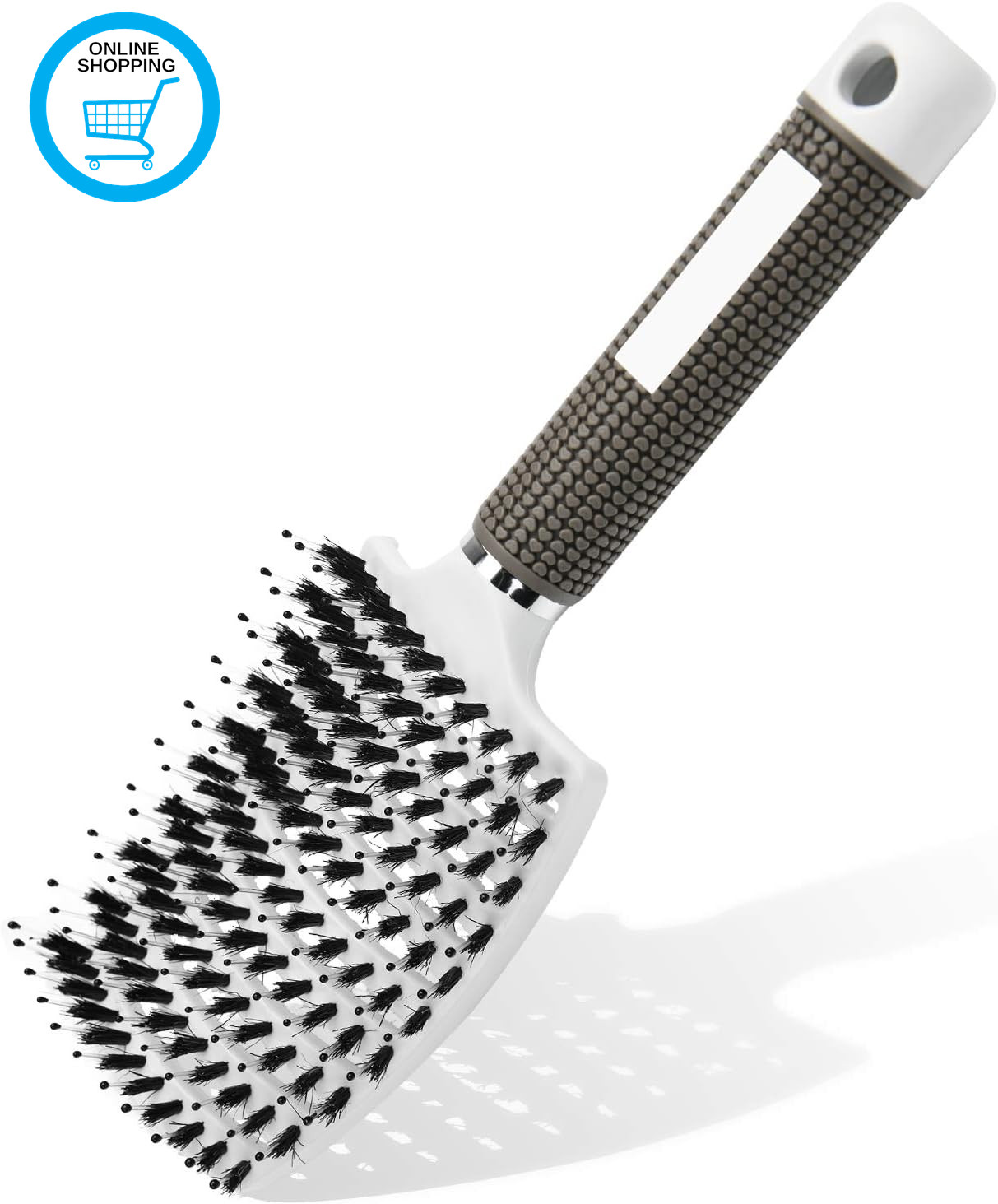 Hair Brush, Boar Bristle Paddle Hairbrush for Women, Soft Massage Hair Comb, Det