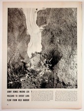 1942 Mauna Loa Volcano Bombing Lava Flow Hilo Harbor Hawaii Ephemera Print