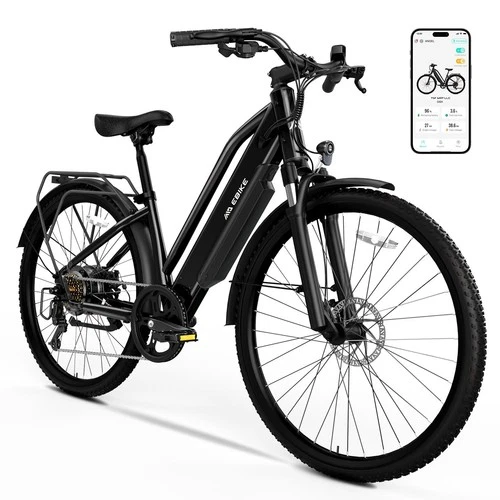 26'' x 1.95'' Electric Bike 500W 23MPH 7-Speed E-City Bike Dual Disc Brakes