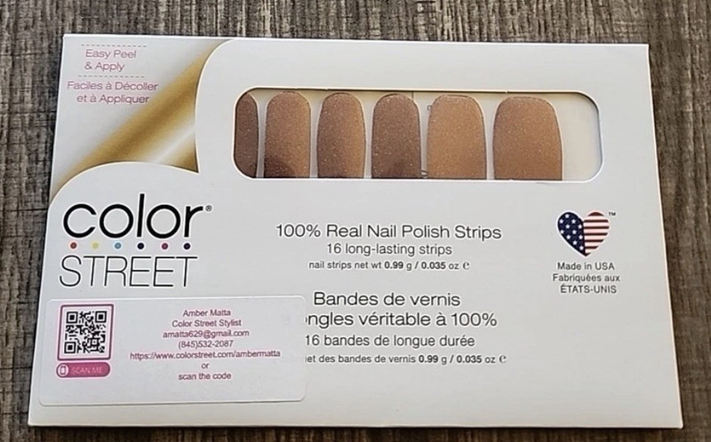 Color Street Gratitude is Everything Nail Polish Strips Brown Metallic FMS117