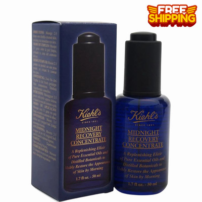 Kiehl's Midnight Recovery Concentrate Night Repair Face Oil Serum 50ml 1.7oz