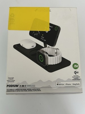 Nimble Podium 3-in-1 Wireless Charger Stand 15W Qi2 MagSafe for Apple iPhone