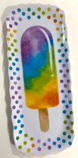 Rainbow Popsicle Scalloped Melamine Rectangle Tray 19" x 8", Coloful, Party