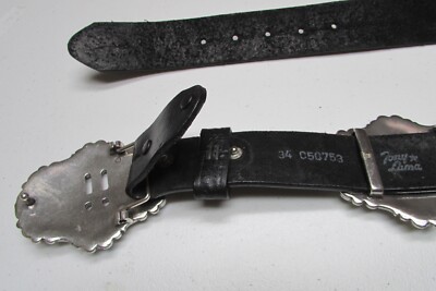 Tony Lama Black Tooled Leather Swarovski Crystals Concho  display picture 1