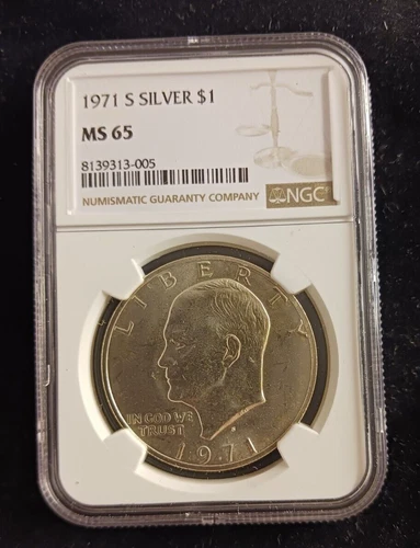 1971(S) Silver NGC MS 65 Ike Dollar Coin
