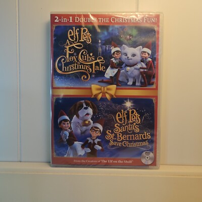 NEW ELF PETS 2/1 DVD-A Fox Cub's Christmas Tale & Santa's St. Bernards Save Cmas