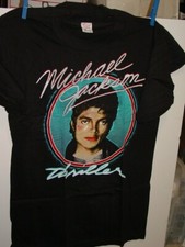 MICHAEL JACKSON VINTAGE 1982 THRILLER TOUR CONCERT Shirt NOS Black SIZE XL