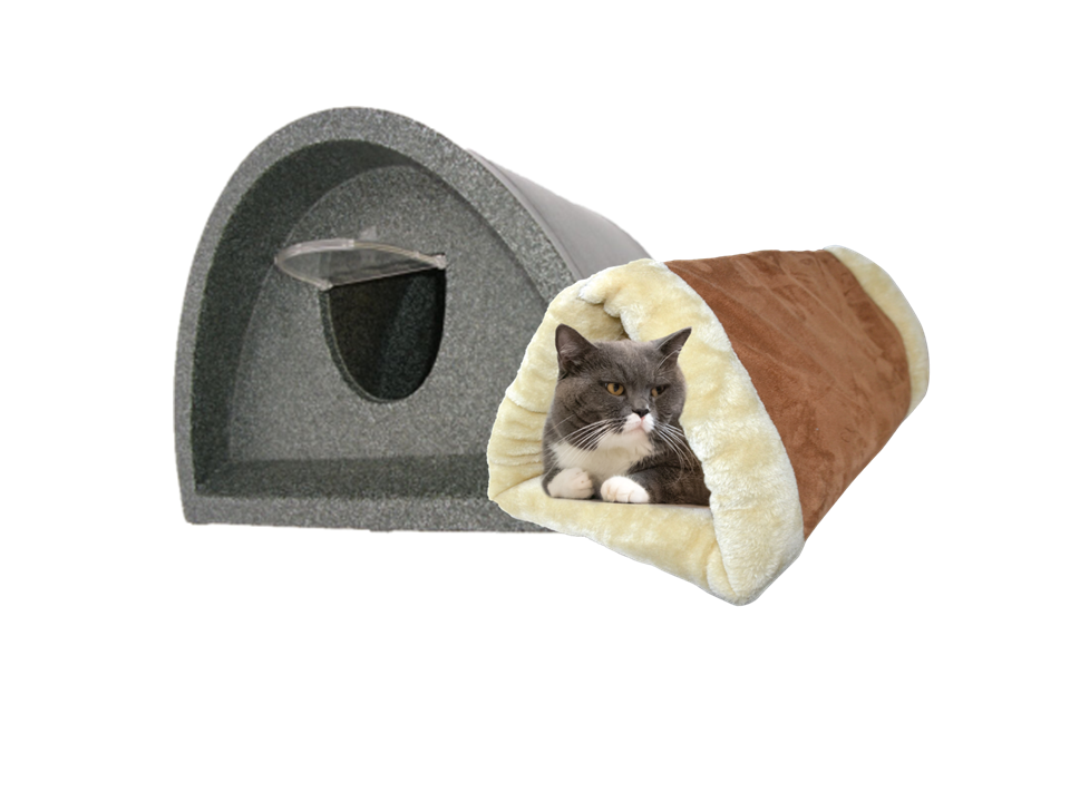 WATERPROOF CAT KENNEL WITH FLAP TUNNEL OUTDOOR CAT SHELTER / KENNEL eBay