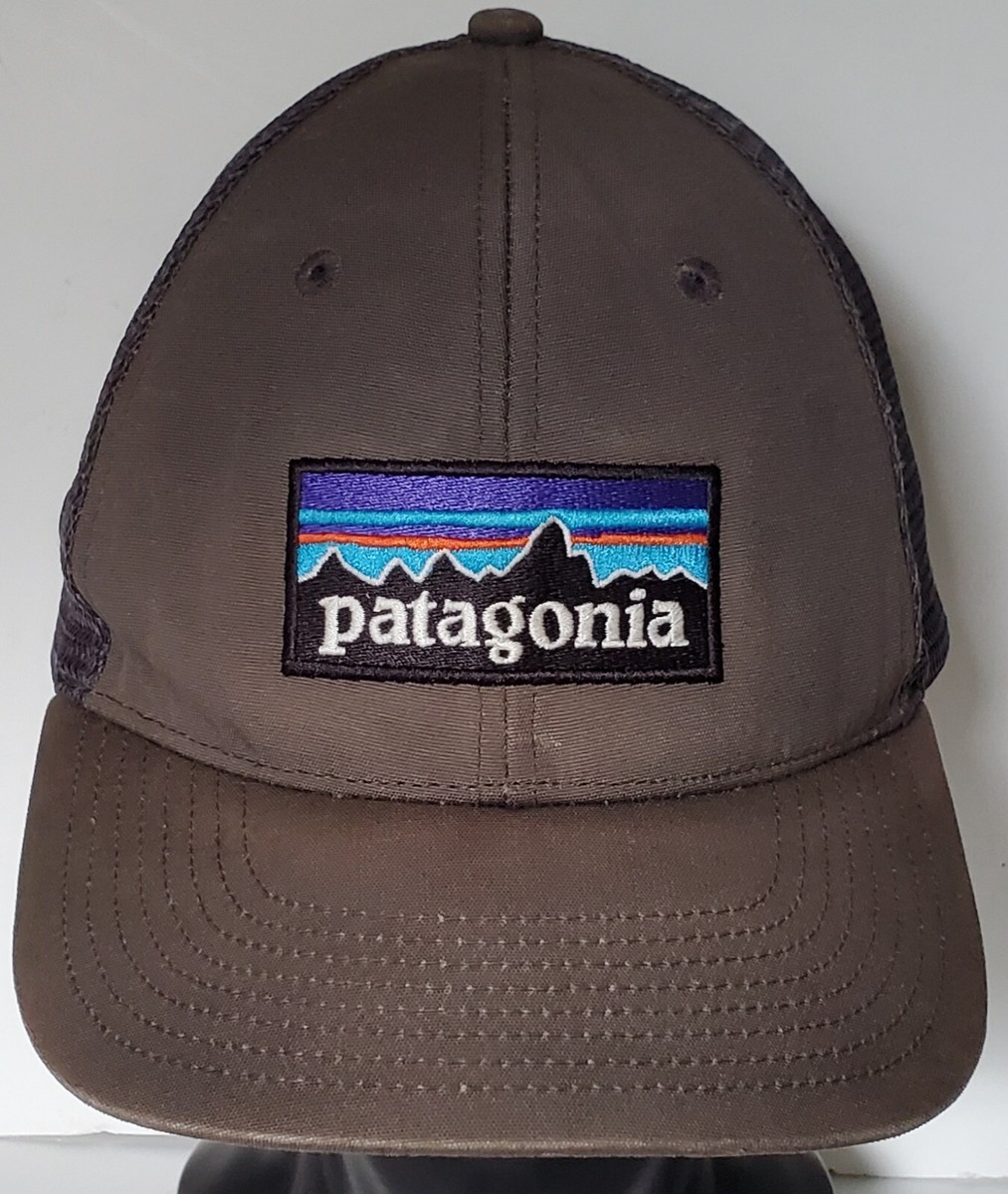Patagonia P-6 Logo LoPro Trucker Hat Forged Gray Snapback Mesh Cap EUC