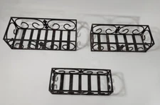Metal Open Boxes Decorative Swirl Bronze Nesting Rectangular Crates Set of 3