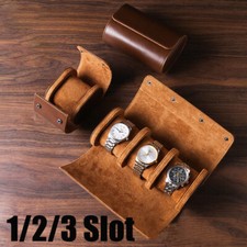 1/2/3Slot Watch Roll Travel Case Portable Leather Display Jewelry Storage box 