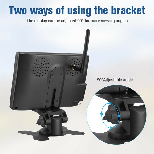 Wireless Backup Camera 7" Rear View Monitor for 12-24V Caravan Truck Trailer RVs - Picture 13 of 24