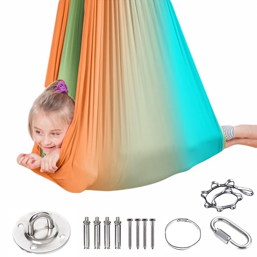 Columpio para niños hamaca interior yoga terapia niños autismo 280x150cm DE - Imagen 21 de 88