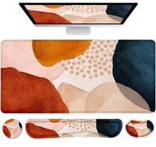 Desk Mat Mouse Pad with Wrist Rest 4-in-1 Large Mouse Pads for Desk Ergonomic...