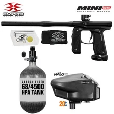 Empire Mini GS Full Auto HPA Paintball Gun Package C - Dust Black - 2pc Barrel