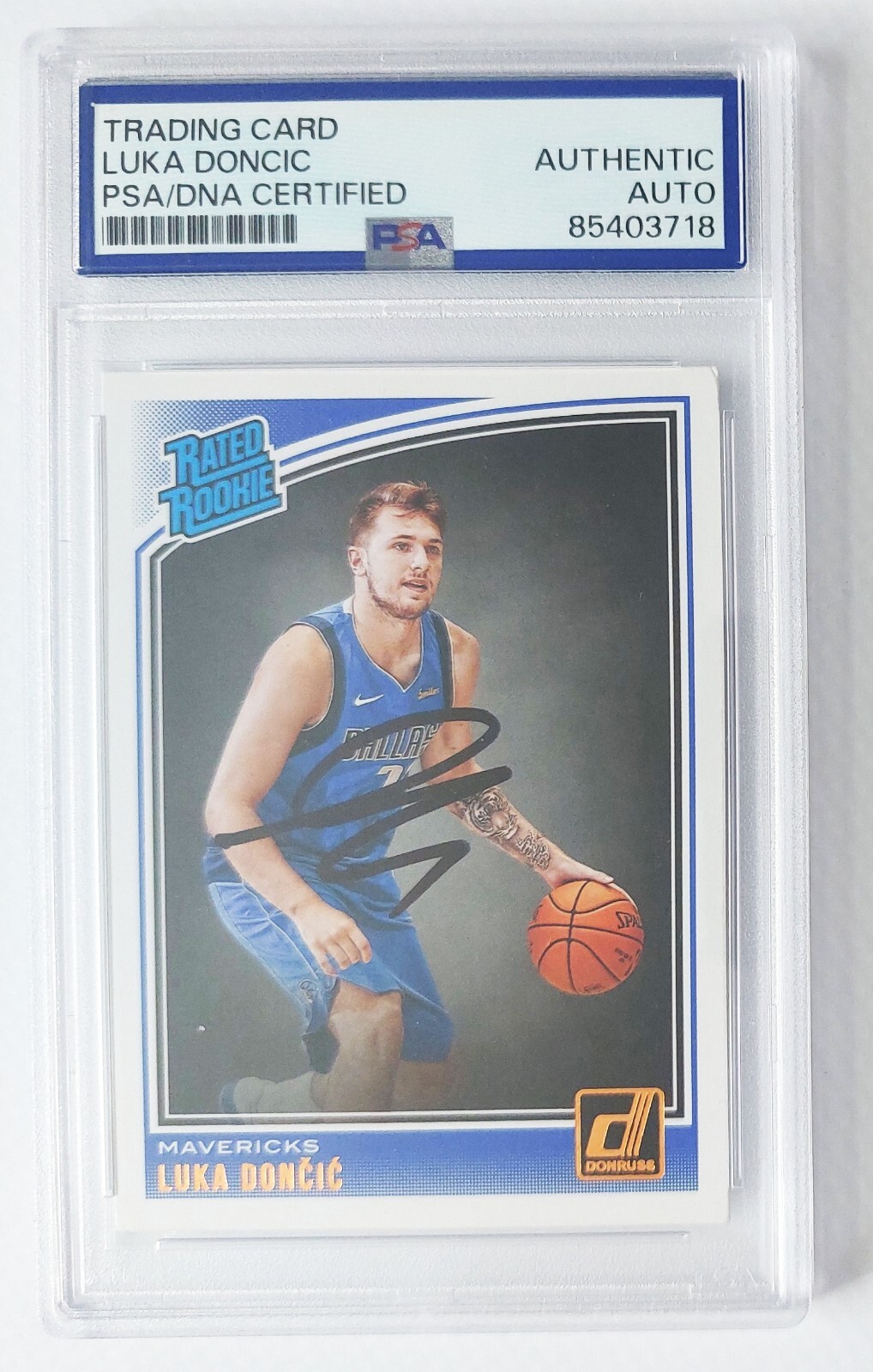 LUKA DONCIC SIGNED 2018-19 Donruss Rated Rookie #177 AUTO PSA/DNA Autograph