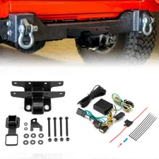 For 18-25 Jeep Wrangler JL 2 inch Towing Trailer Hitch Receiver + Wiring Harness