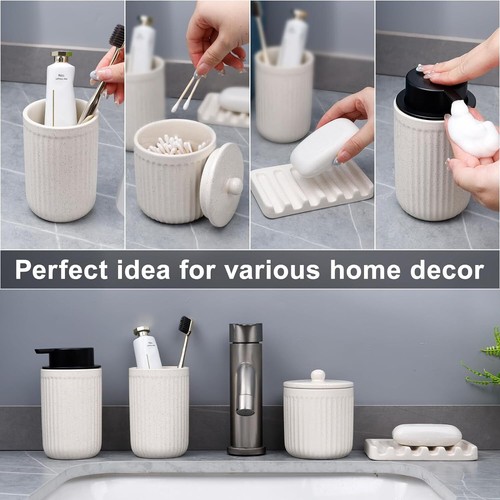 Pockmark Set Bagno 4 Pezzi Schiumogeno Ceramica Sostenibile - Foto 6 di 12