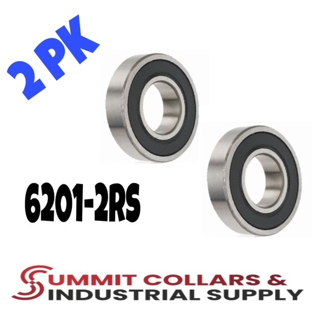 6201-2RS C3 EMQ Premium Rubber Sealed Ball Bearing 12x32x10mm 2 Pack