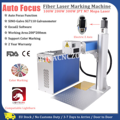 Auto Focus 100W 200W 300W JPT Mopa M7 Fiber Laser Marking Engraving Machine EU